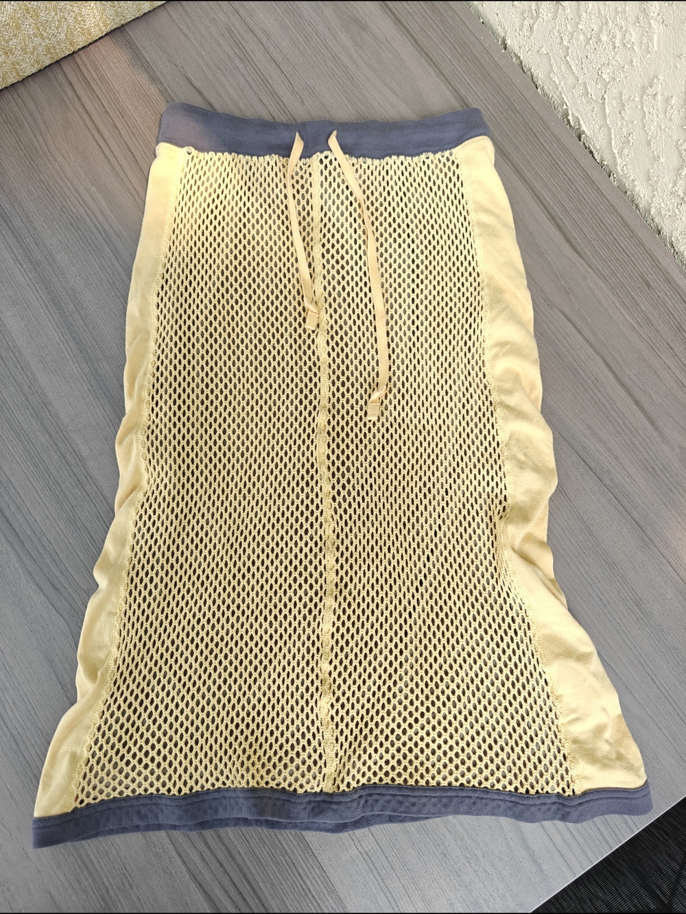 Beams Boy Yellow Mesh Midi Skirt with Drawstring Waist